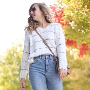 Fluffy v neck sweater